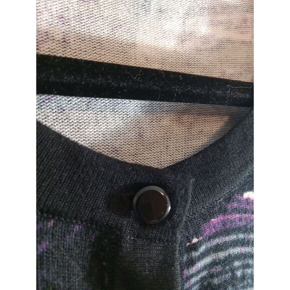 Bob Mackie Purple Geometric Longsleeve Knit Button Down Sweater Size Xl - Picture 3 of 7